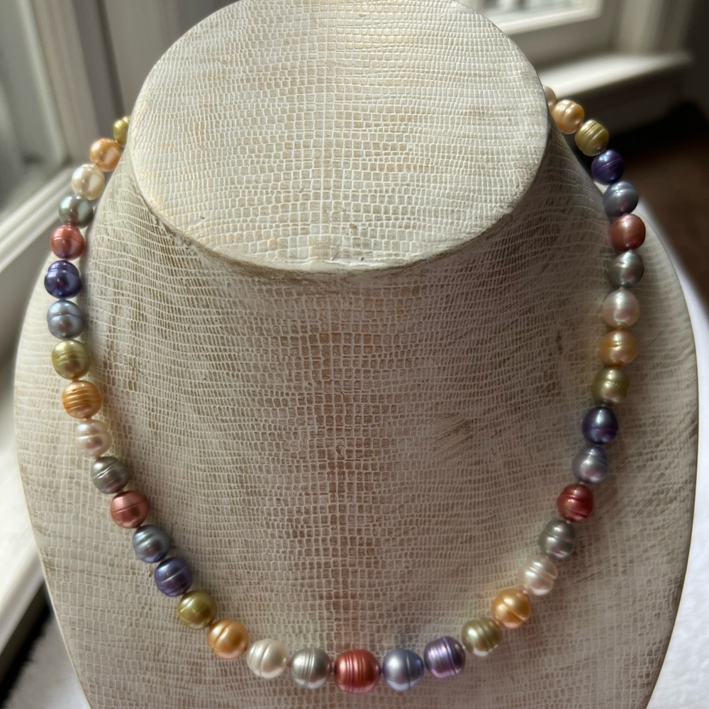 Honora cultured pearl 18” multi-colored graduated necklace